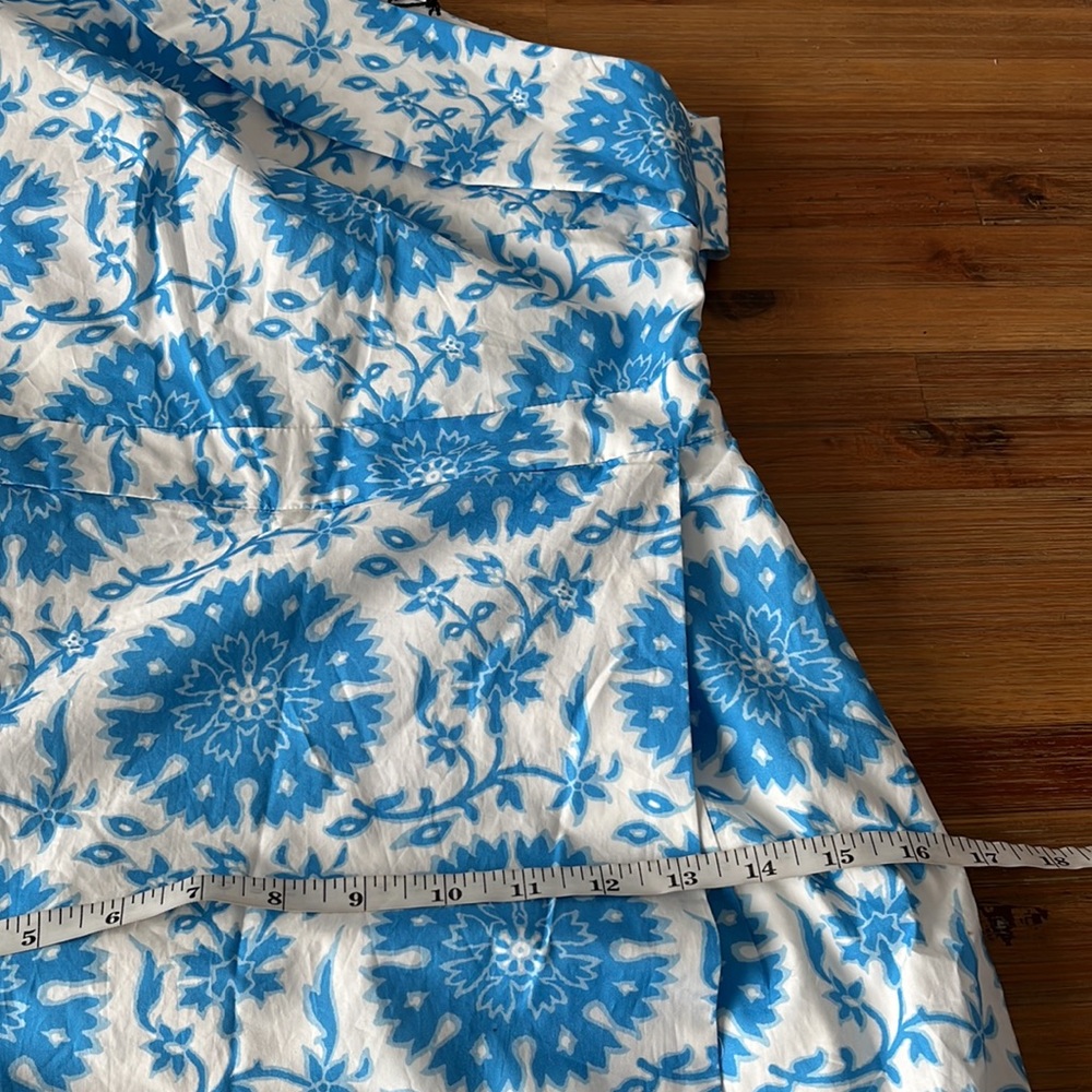 $268 Hermoza Charlotte One Shoulder Medallion Print Wrap Midi Dress Blue S - Picture 5 of 15